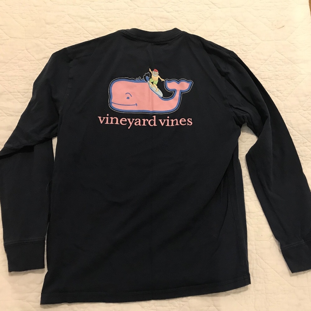 Vineyard Vines boys Christmas logo long sleeve Tee M (12-14)
